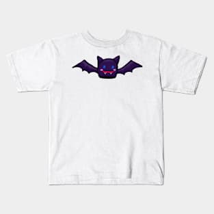 cute happy purple bat sketch Kids T-Shirt